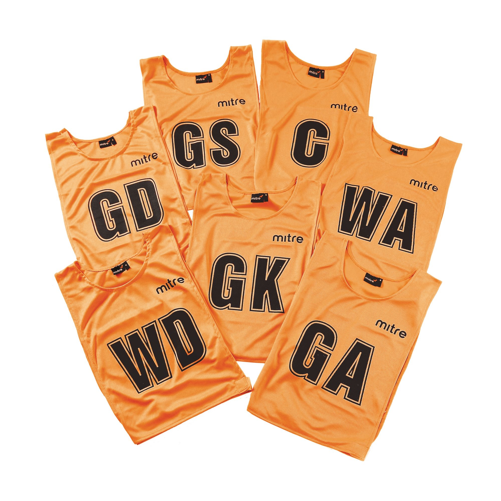 Mitre Netball Bib - 6-14 Years - Pack of 7 - Yellow